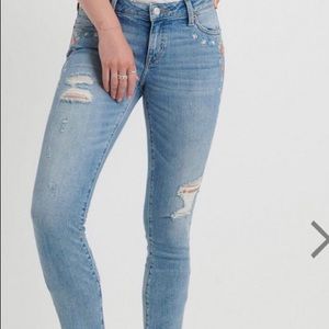 Lucky Brand Embroidered Flower Jeans